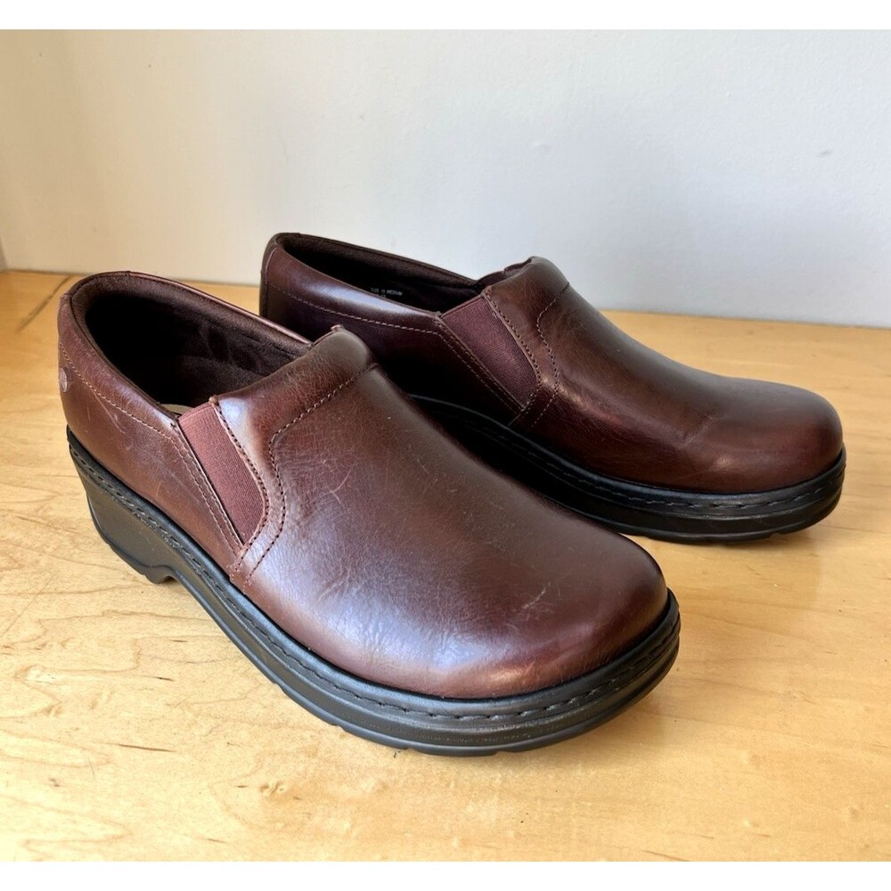 KLOGS Footwear Women's Naples Leather Closed-Back Nursing Clogs Sz 10 Brown USA